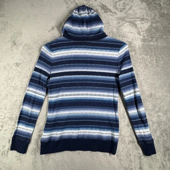 Lauren Ralph Lauren Sweater Women M Hoodie Striped Lightweight Knit Top Vintage - Picture 3 of 10